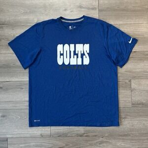 Nike Dri Fit NFL Indianapolis Colts T Shirt Mens XL On Field Apparel Blue